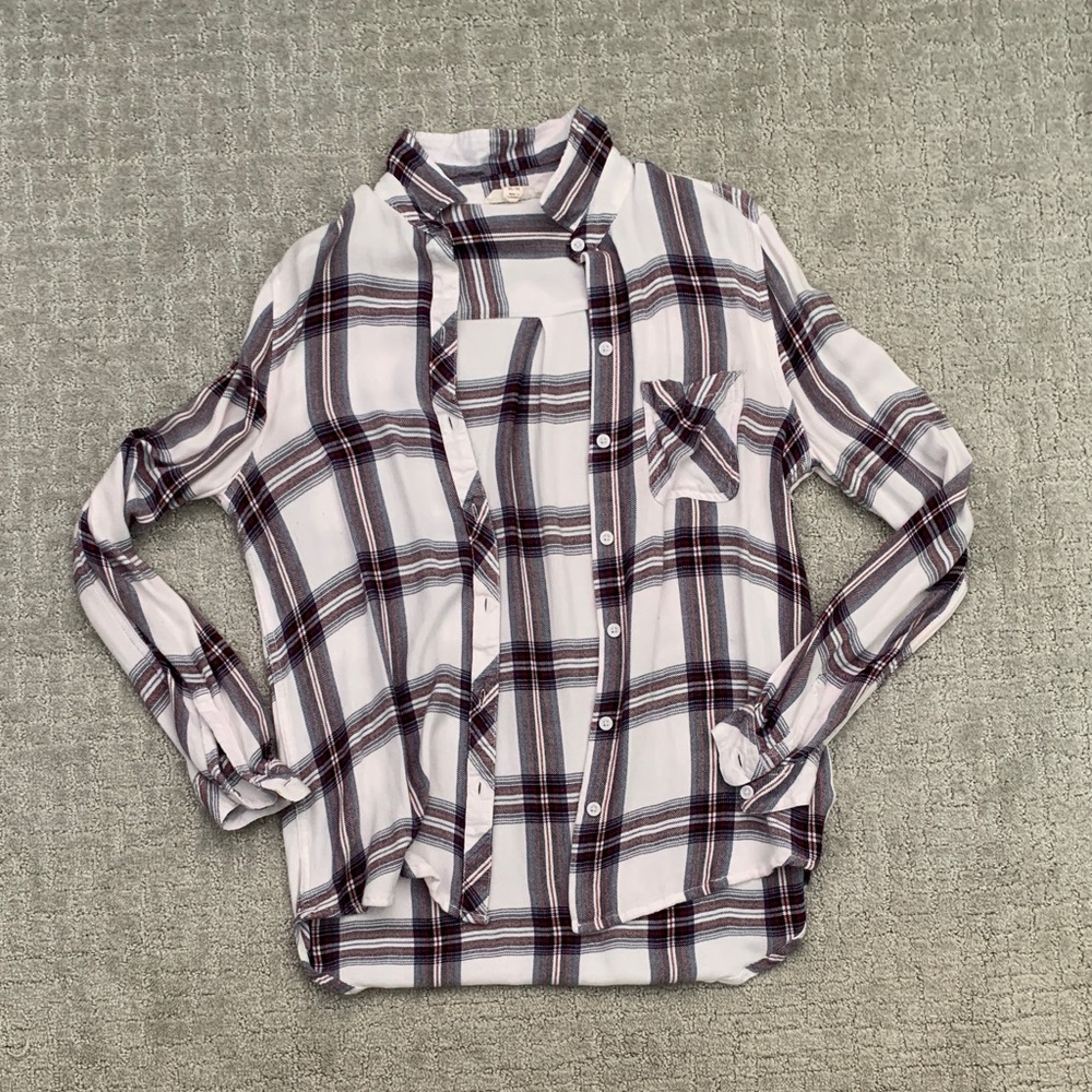 Plaid Button-Up Shirt